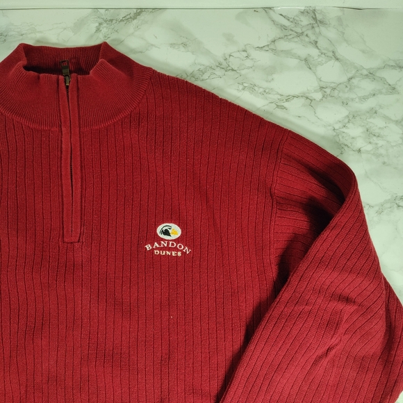 Cutter and Buck Bandon Dunes Req Sweater Quarter Zip Size Large - Picture 2 of 9